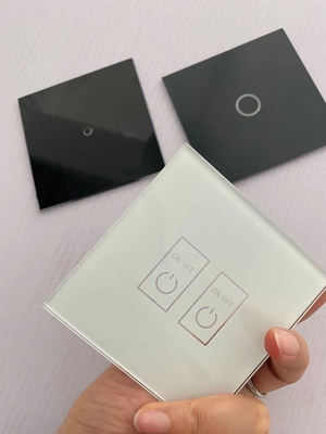 注文のサイズがスイッチのためのガラスを印刷した耐久性の品質保証は3Mの背部テープが付いているコントロール パネルにパネルをはめる